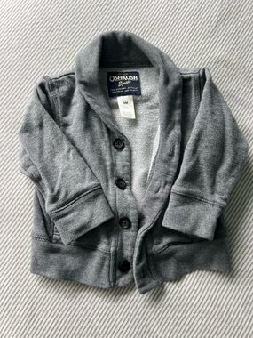 OshKosh B'gosh Baby Collar Button-Front Sweater Jacket - Gray